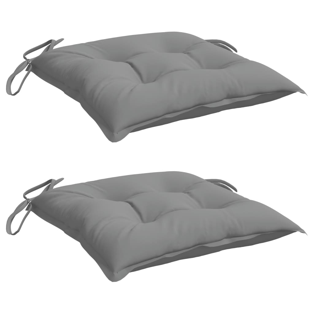 VidaXL coussins de chaise 2 pcs 50x50x7 cm tissu oxford gris