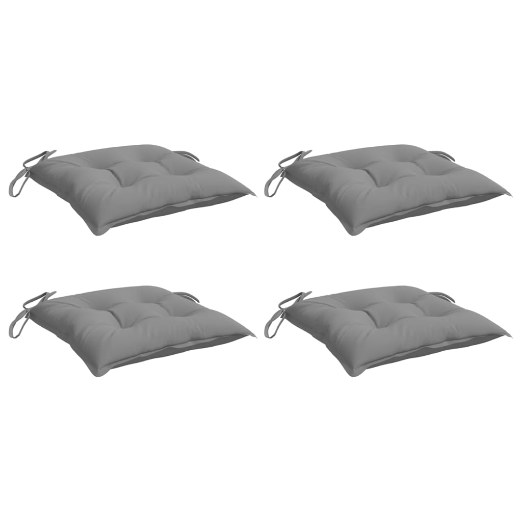 VidaXL coussins de chaise 4 pcs 50x50x7 cm tissu oxford gris
