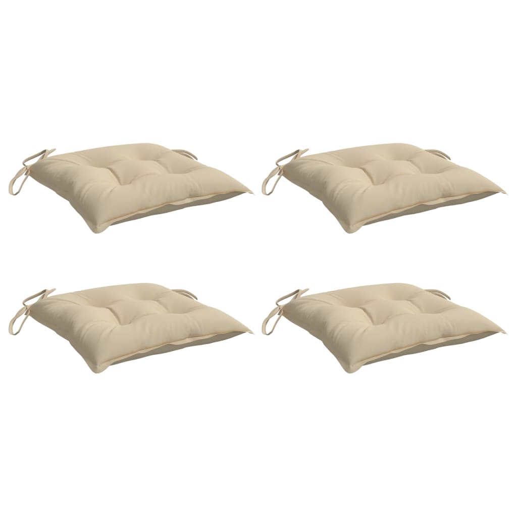 VidaXL coussins de palette 4 pcs 50x50x7 cm tissu oxford beige