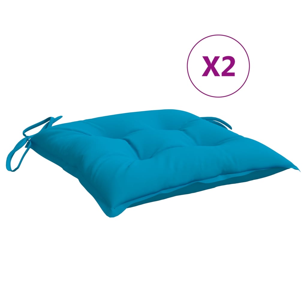 VidaXL coussins de palette 2 pcs 50x50x7 cm tissu oxford bleu clair
