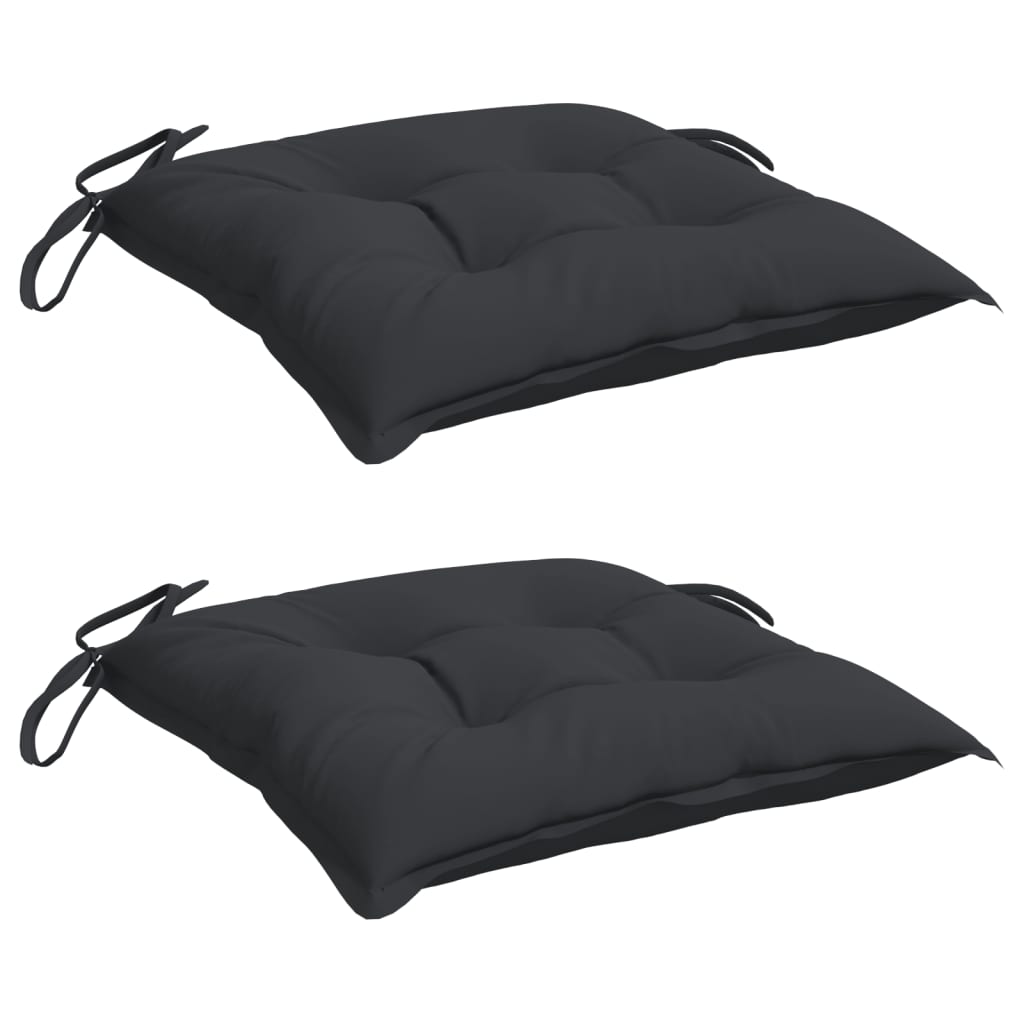 VidaXL coussins de palette 2 pcs 50x50x7 cm tissu oxford noir