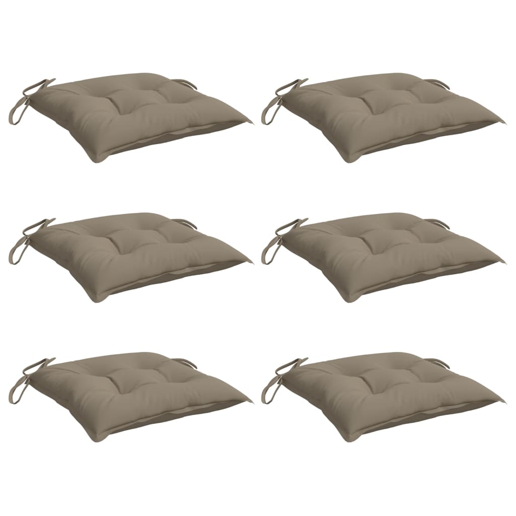 VidaXL coussins de palette 6 pcs 50x50x7 cm tissu oxford taupe