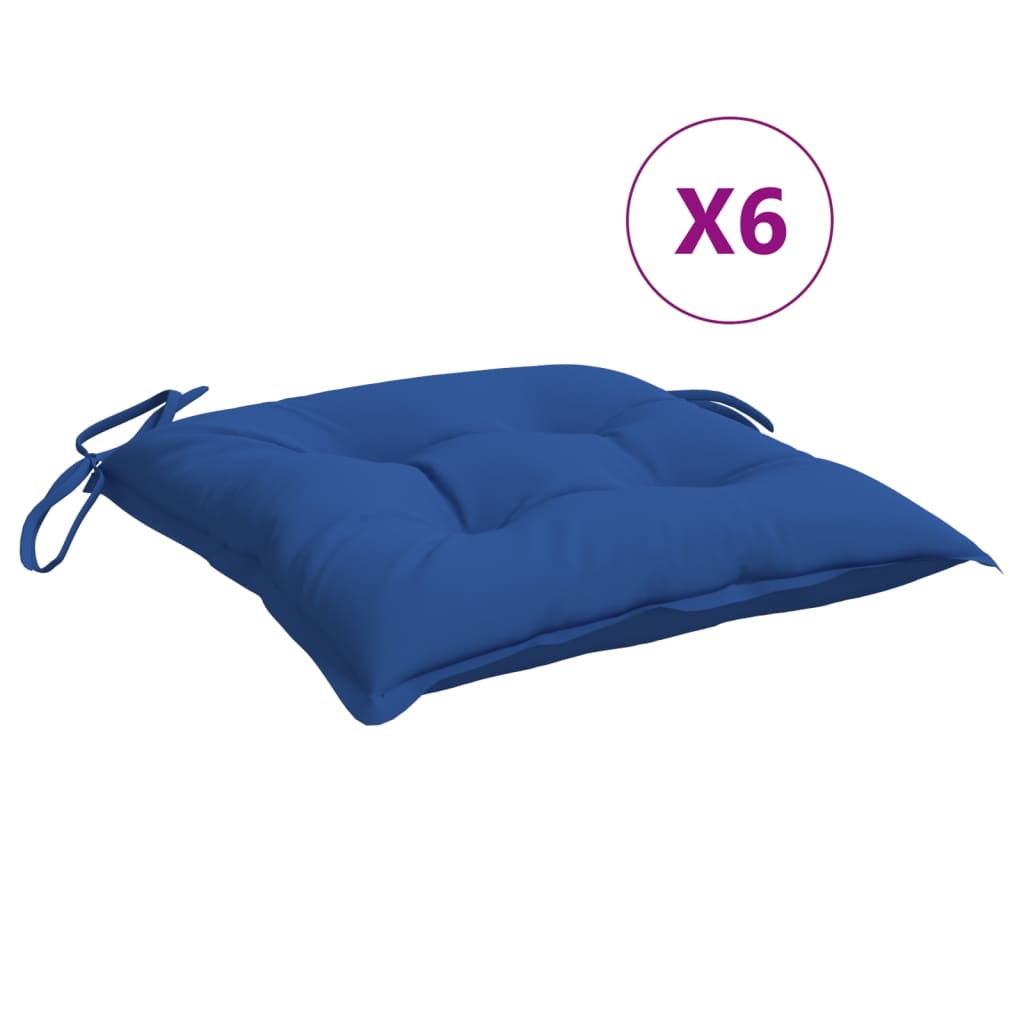 VidaXL coussins de palette 6 pcs 50x50x7 cm tissu oxford bleu
