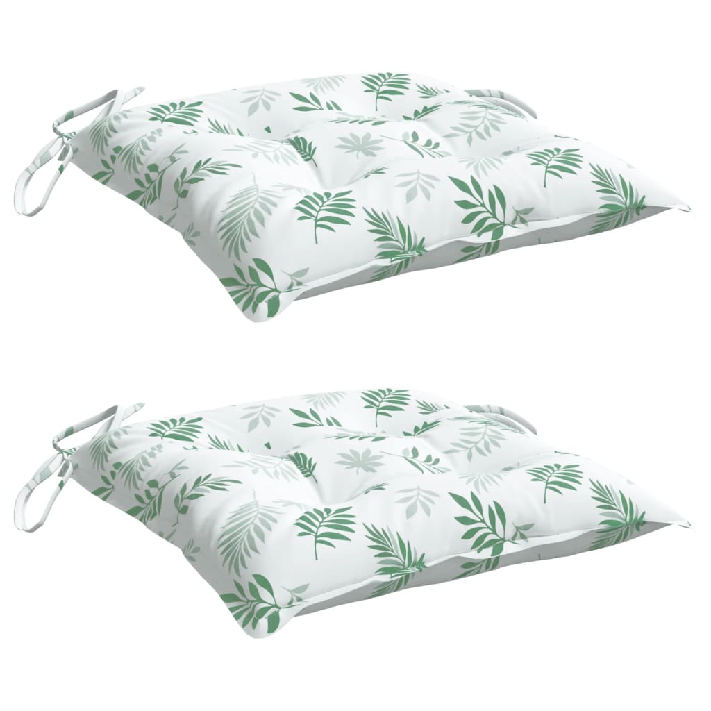 Vidaxx coussins de chaise 2 pcs 50x50x7 cm tissu motif feuille