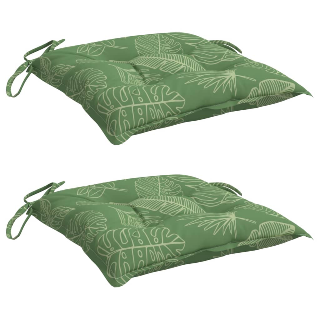 Vidaxx coussins de chaise 2 pcs motif feuille 50x50x7 cm tissu