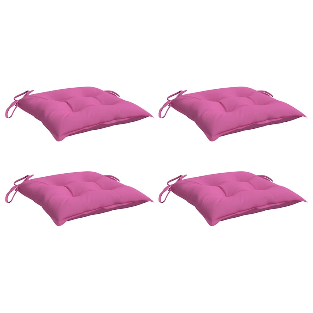 VidaXL coussins de chaise 4 pcs 50x50x7 cm tissu oxford rose