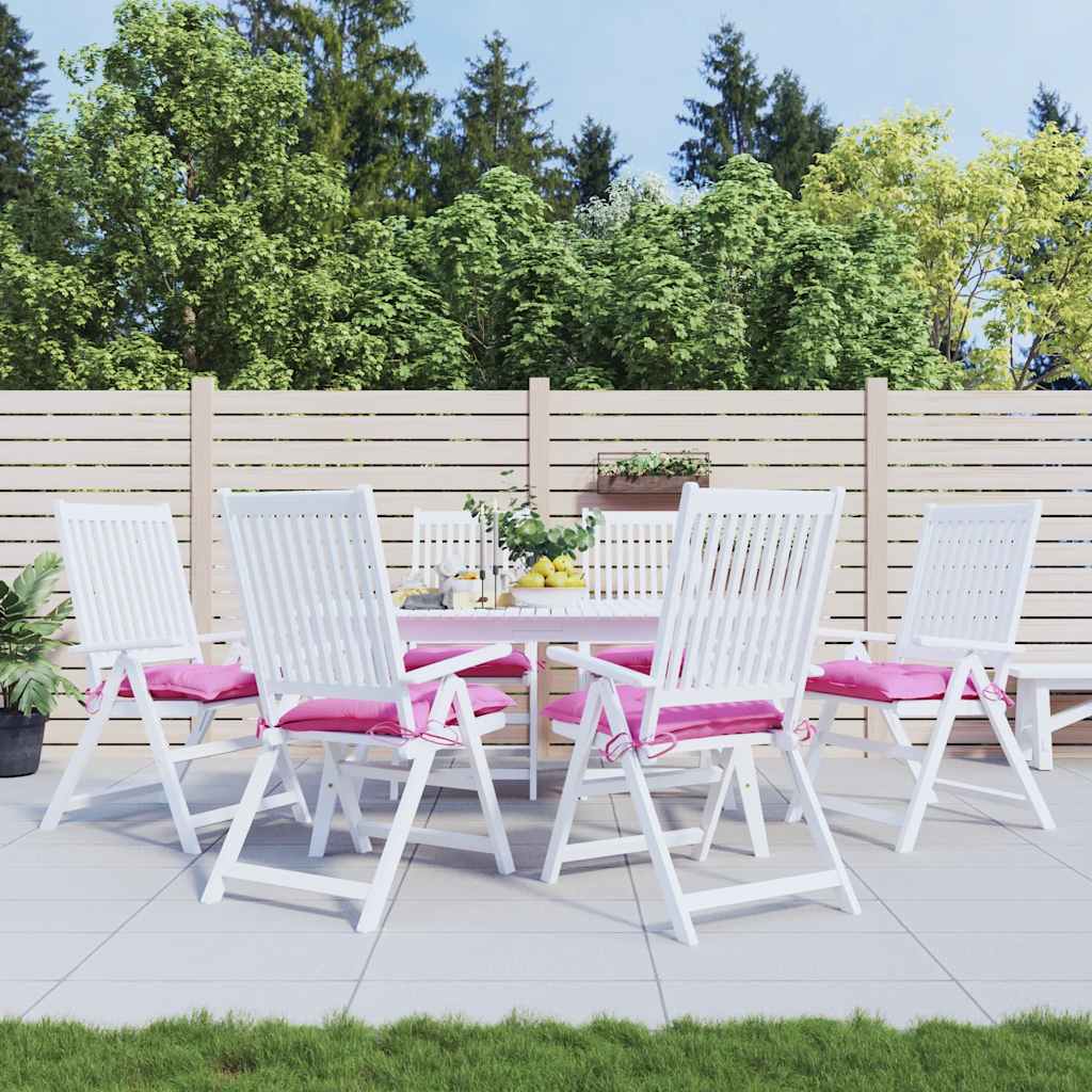 VidaXL coussins de chaise 6 pcs 50x50x7 cm tissu oxford rose