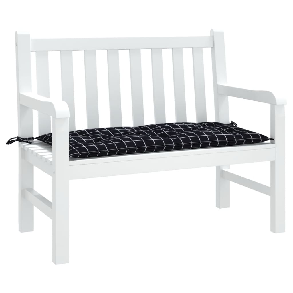 Vidaxx coussin de banc de jardin 180x50x7 cm tissu oxford motif losange noir