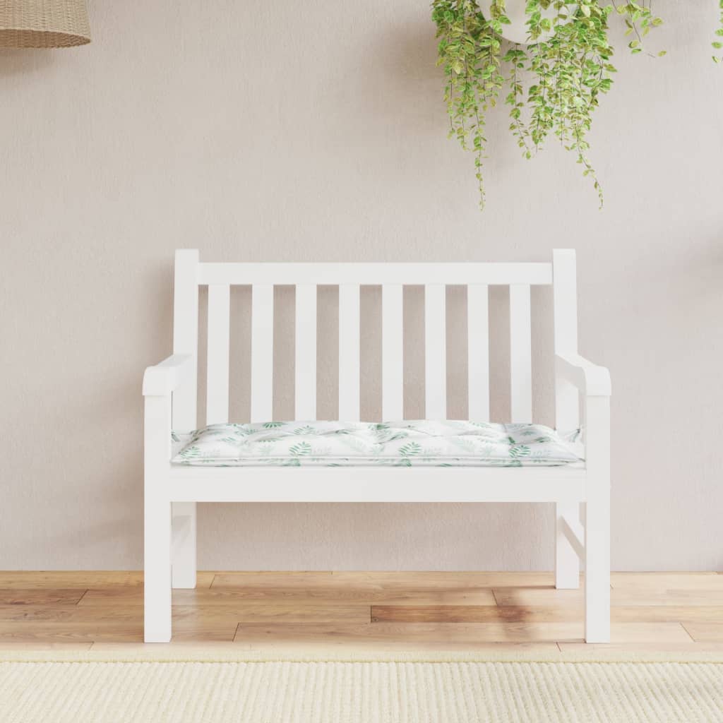 Vidaxx coussin de banc de jardin 100x50x7 cm tissu oxford motif feuille