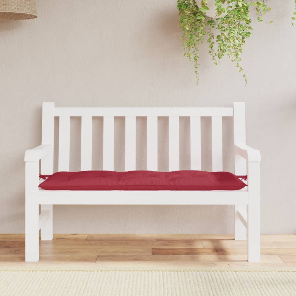 Vidaxx coussin de banc de jardin 120x50x7 cm tissu oxford rouge vin