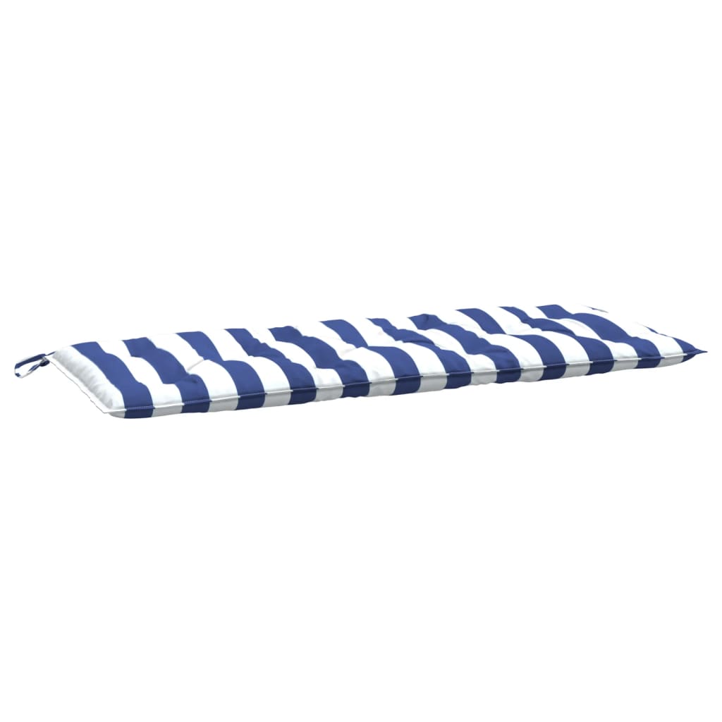 Vidaxx coussin de banc de jardin rayé 120x50x7 cm tissu blanc et bleu