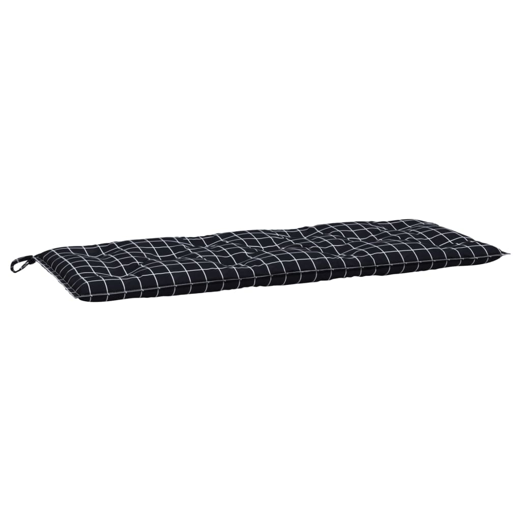VidaXL coussin de banc de jardin motif losange 120x50x7 cm tissu noir