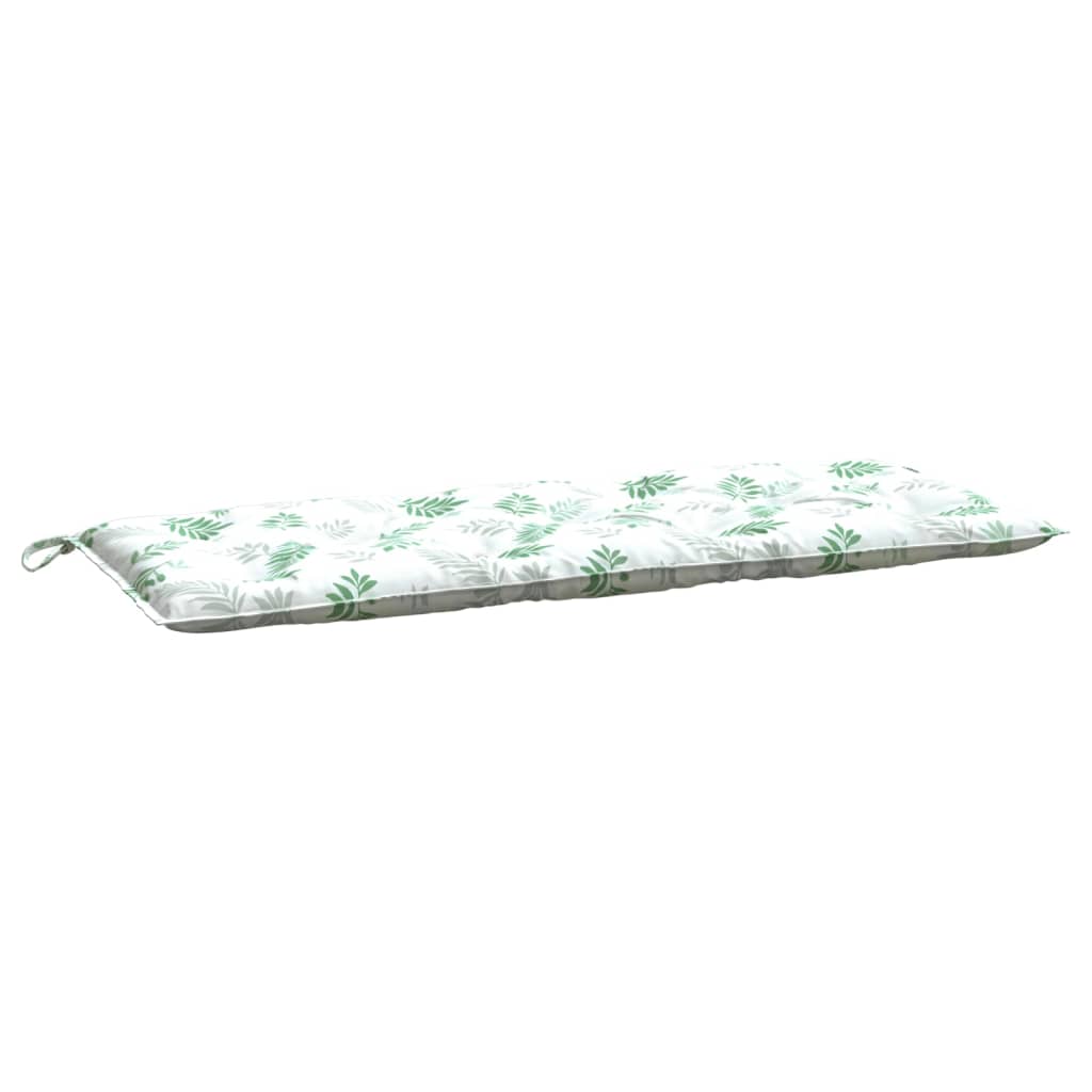 VidaXL coussin de banc de jardin motif feuille 120x50x7 cm tissu