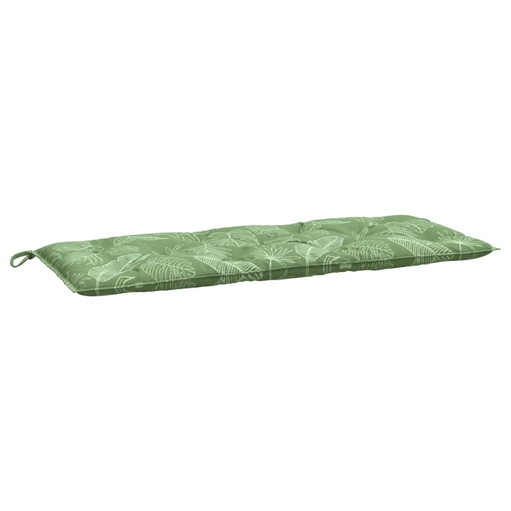 VidaXL coussin de banc de jardin motif feuille 120x50x7 cm tissu