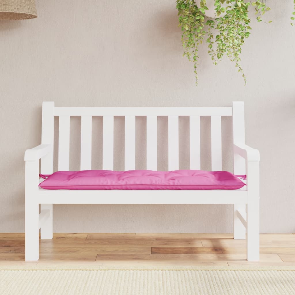 VidaXL coussin de banc de jardin 120x50x7 cm tissu rose