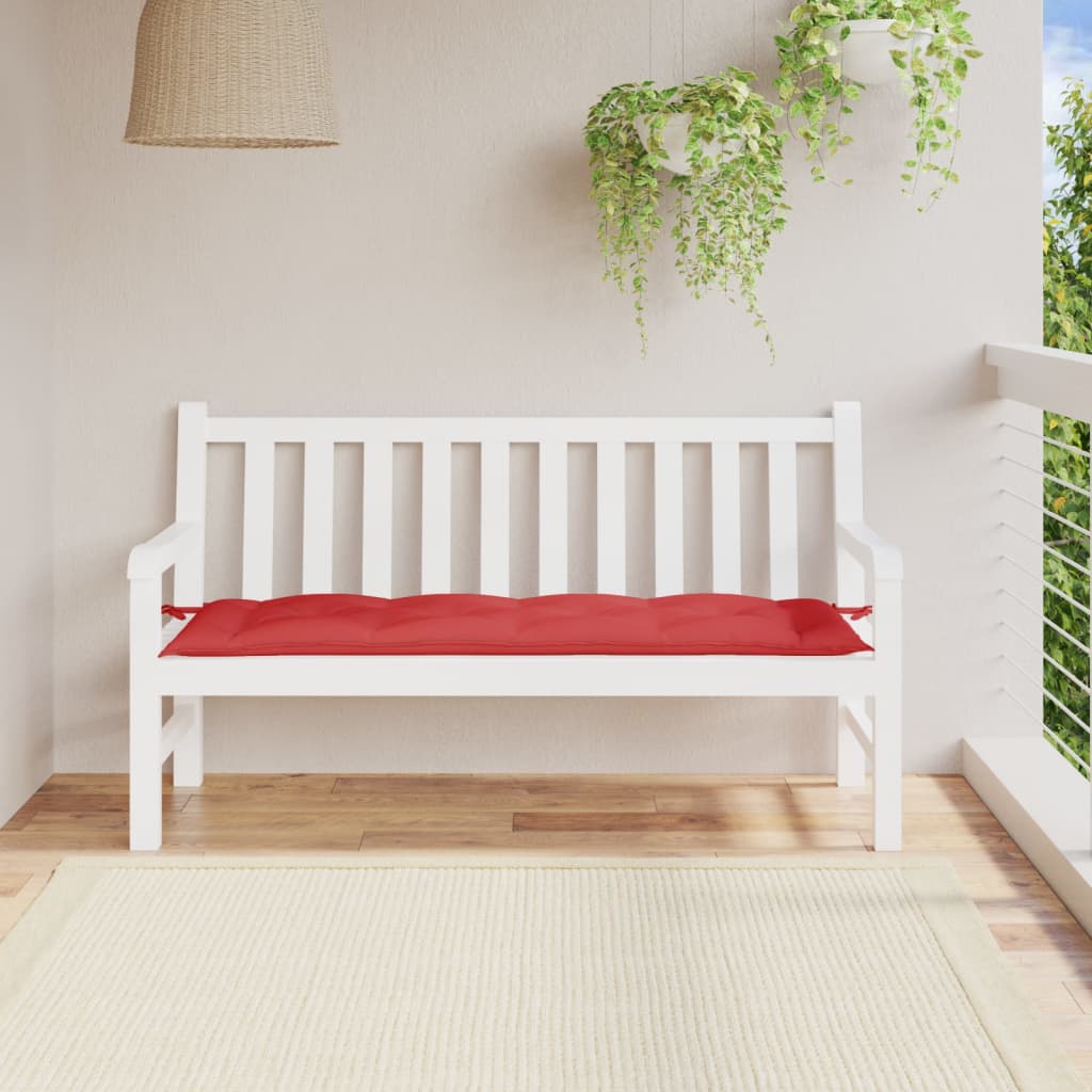 VidaXL coussin de banc de jardin 150x50x7 cm tissu oxford rouge