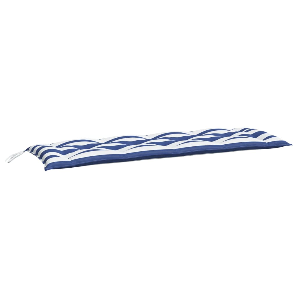 VidaXL coussin de banc de jardin 150x50x7cm tissu rayé blanc et bleu