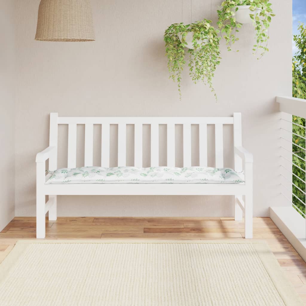 Vidaxx coussin de banc de jardin 150x50x7 cm tissu oxford motif feuille