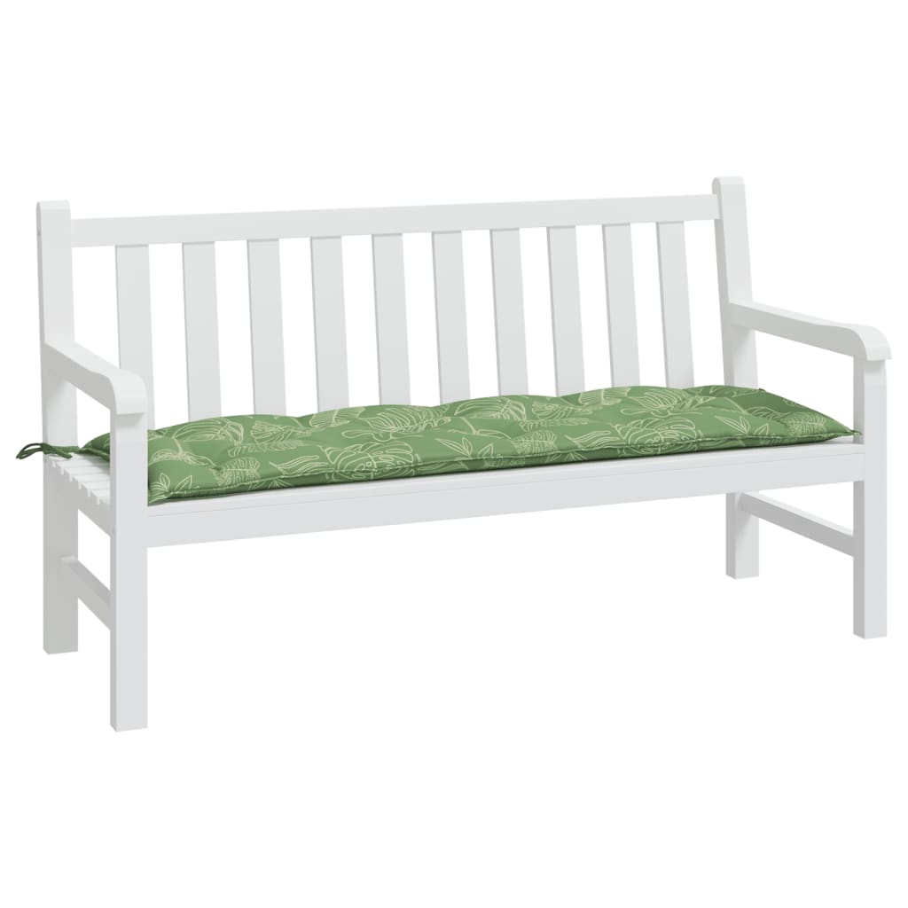 Vidaxx coussin de banc de jardin 150x50x7 cm tissu oxford motif feuille