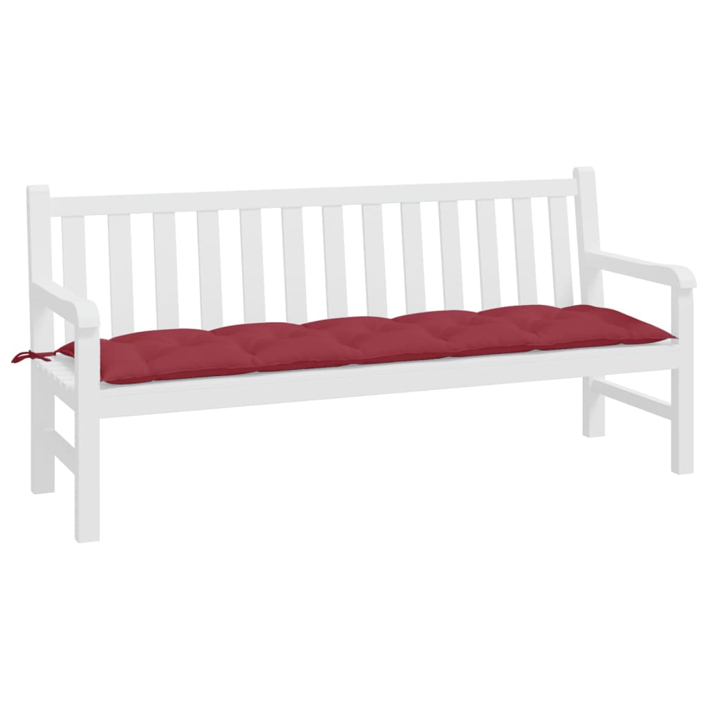 Vidaxx coussin de banc de jardin 180x50x7 cm tissu oxford rouge vin