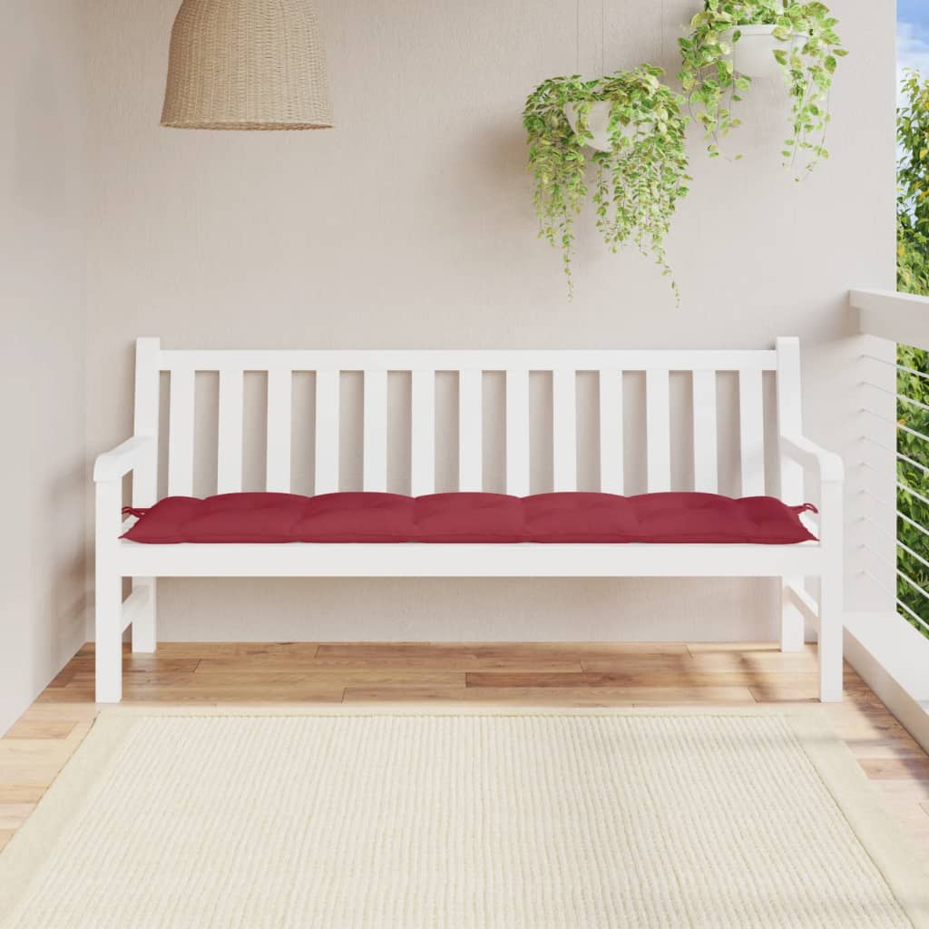Vidaxx coussin de banc de jardin 180x50x7 cm tissu oxford rouge vin