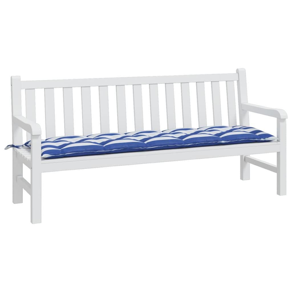 Vidaxx coussin de canapé rayé 180x50x7 cm tissu rayé blanc et bleu
