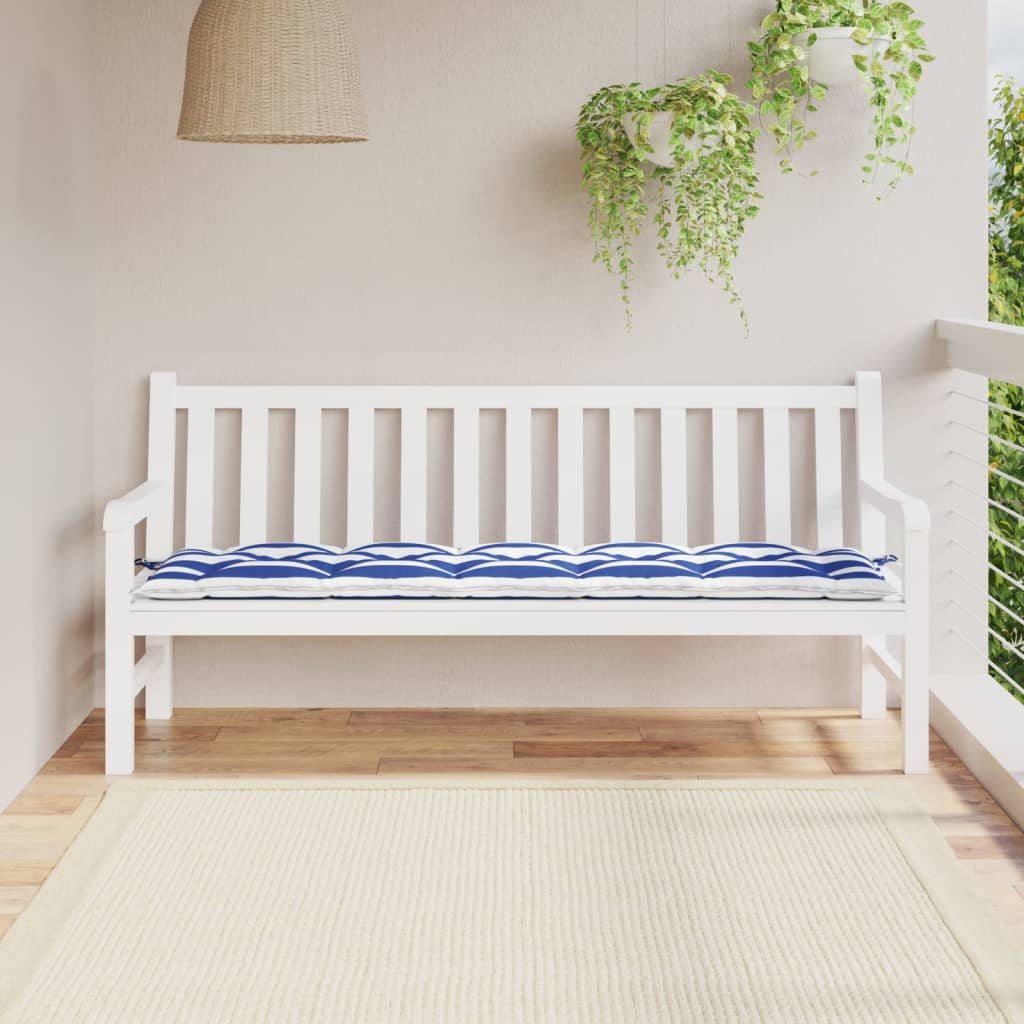 Vidaxx coussin de canapé rayé 180x50x7 cm tissu rayé blanc et bleu