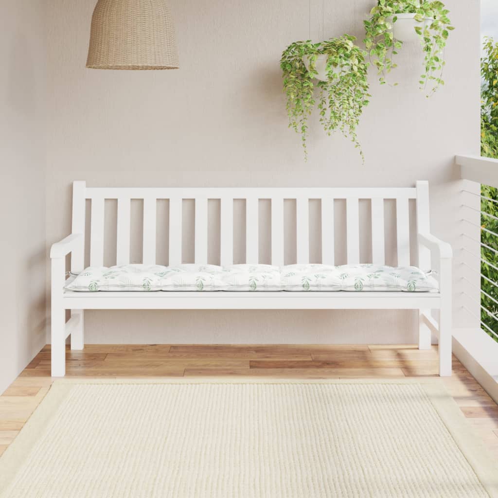 Vidaxx coussin de banc de jardin 180x50x7 cm tissu oxford motif feuille