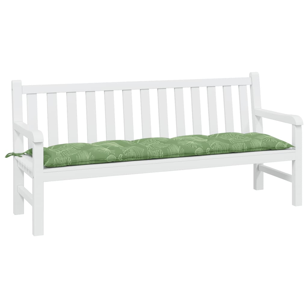 Vidaxx coussin de banc de jardin 180x50x7 cm tissu oxford motif feuille