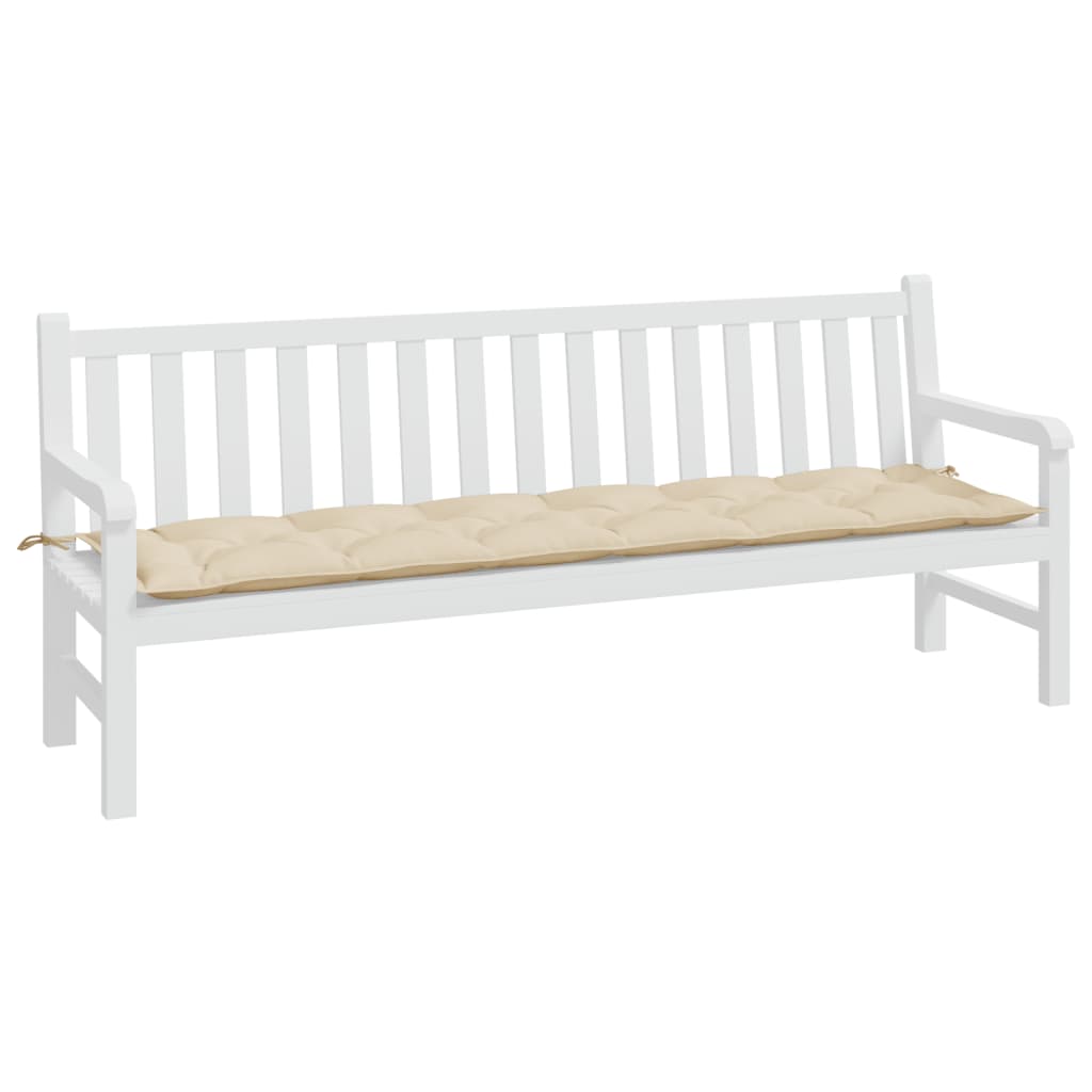 VidaXL coussin de banc de jardin 200x50x7 cm tissu oxford beige