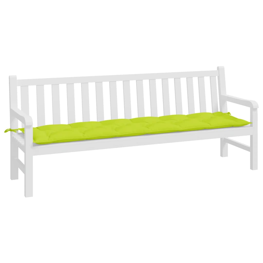 VidaXL coussin de banc de jardin 200x50x7 cm tissu oxford vert vif