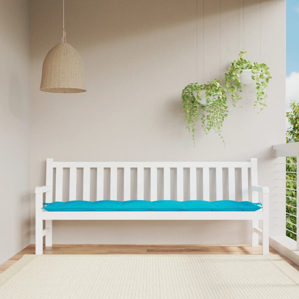 VidaXL coussin de banc de jardin 200x50x7 cm tissu turquoise