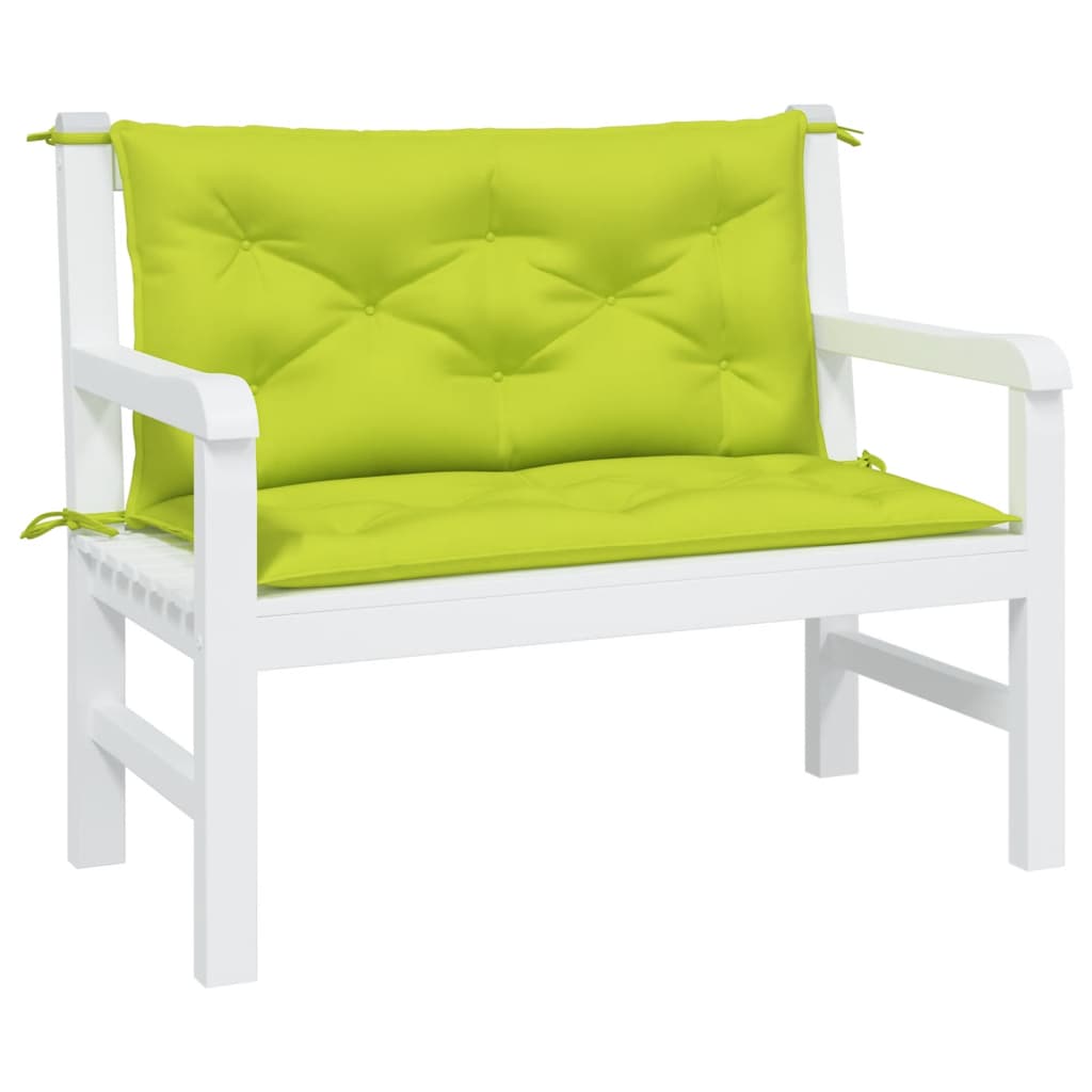 Vidaxx coussins de banc de jardin 2 pcs 100x50x7 cm tissu oxford vert vif
