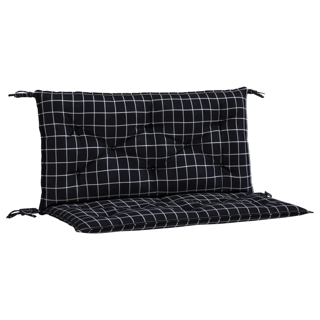 VidaXL Coussins de banc de jardin 2 pcs motif losange 100x50x7 cm tissu noir