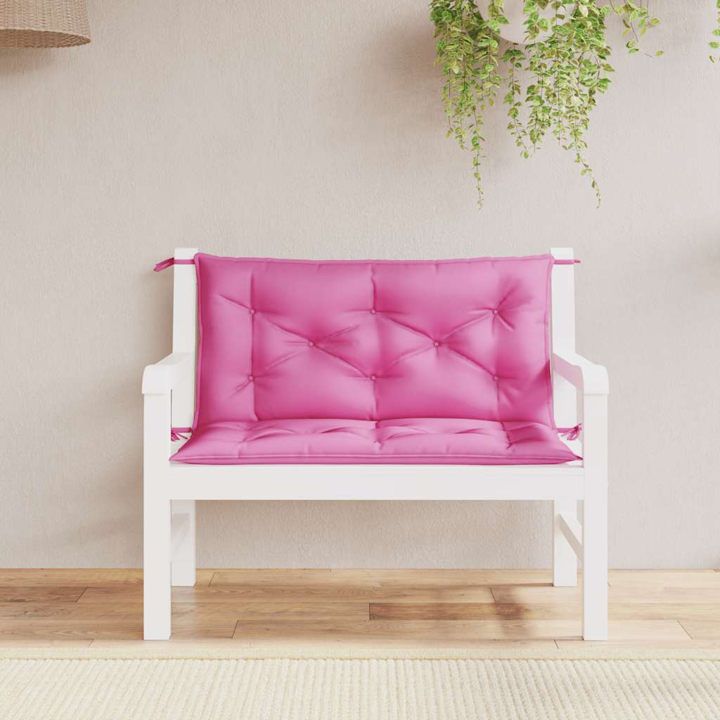 VidaXL coussins de banc de jardin 2 pcs 100x50x7 cm tissu rose