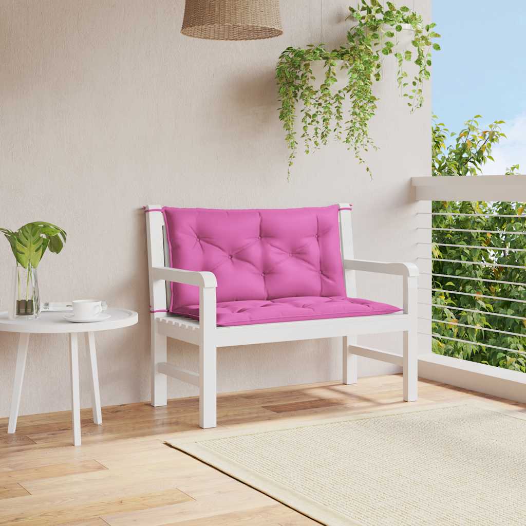 VidaXL coussins de banc de jardin 2 pcs 100x50x7 cm tissu rose