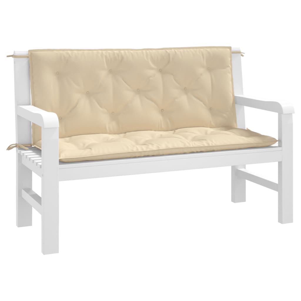 Vidaxx coussins de banc de jardin 2 pcs 120x50x7 cm tissu oxford beige