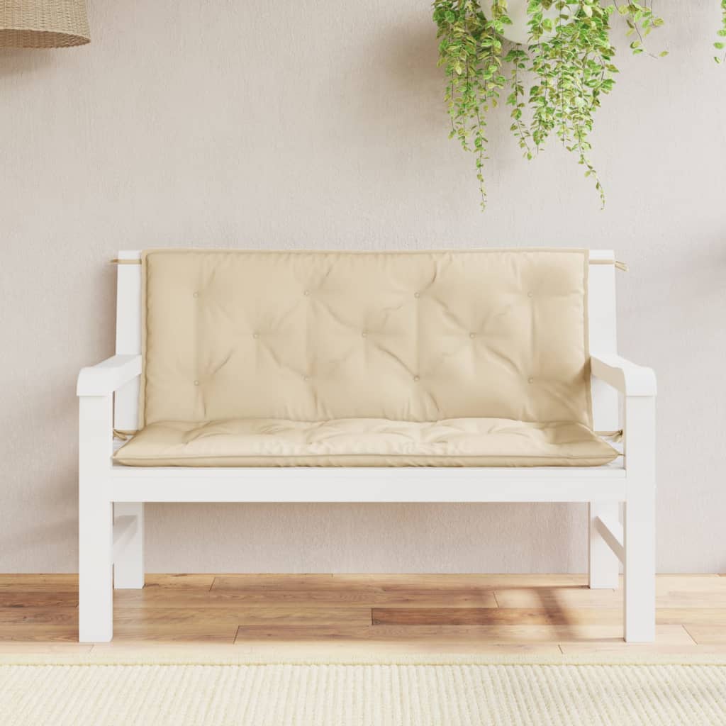 Vidaxx coussins de banc de jardin 2 pcs 120x50x7 cm tissu oxford beige