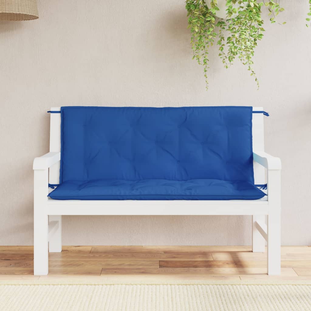 Vidaxx coussins de banc de jardin 2 pcs 120x50x7 cm tissu oxford bleu