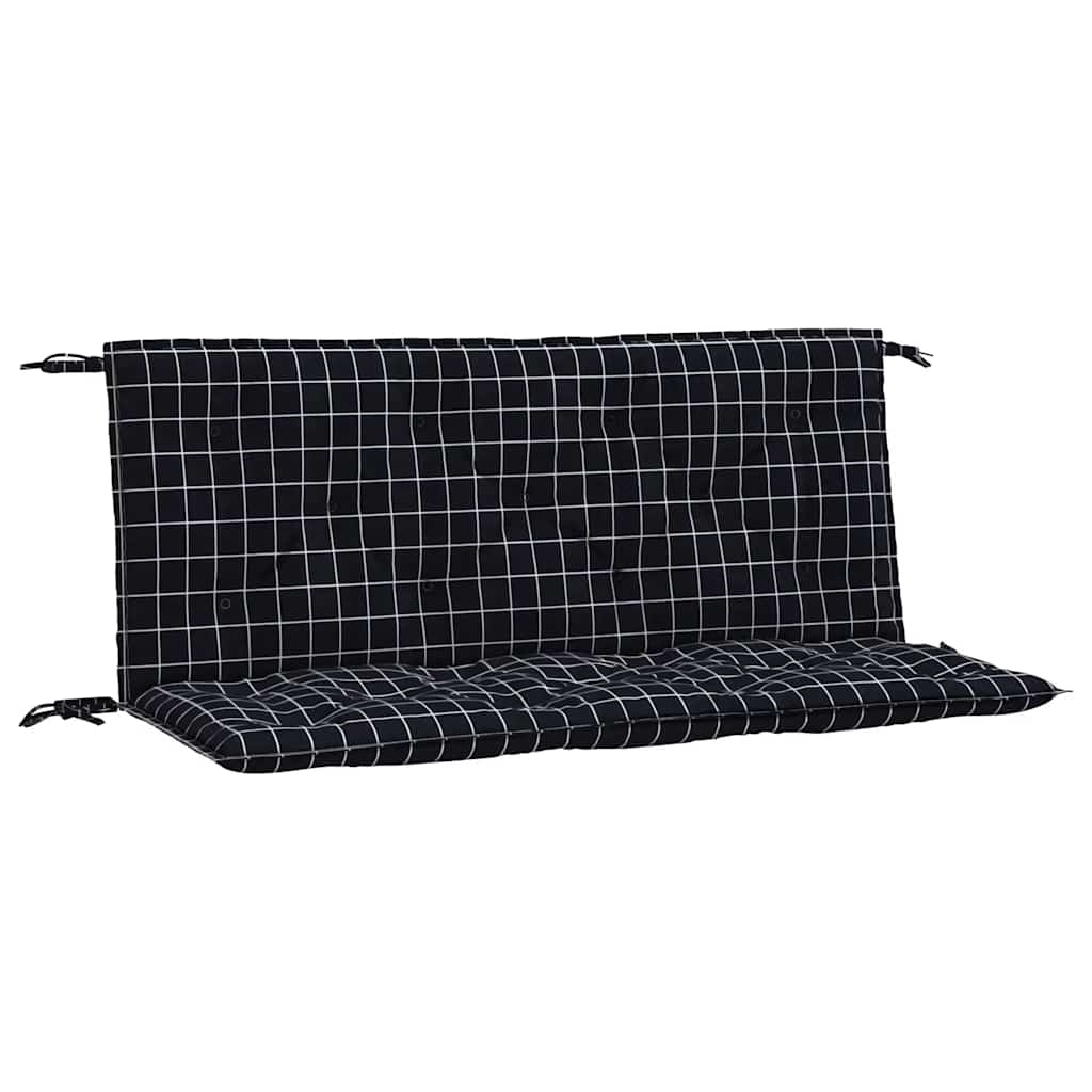 Vidaxx coussins de banc de jardin 2 pcs motif losange 120x50x7 cm tissu noir