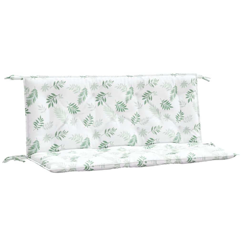 Vidaxx coussins de banc de jardin 2 pcs motif feuille 120x50x7 cm tissu
