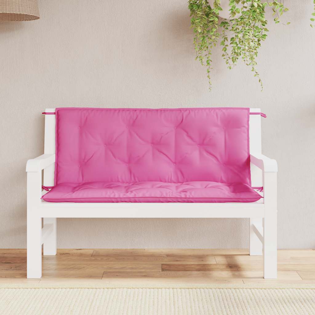 VidaXL coussins de banc de jardin 2 pcs 120x50x7 cm tissu rose