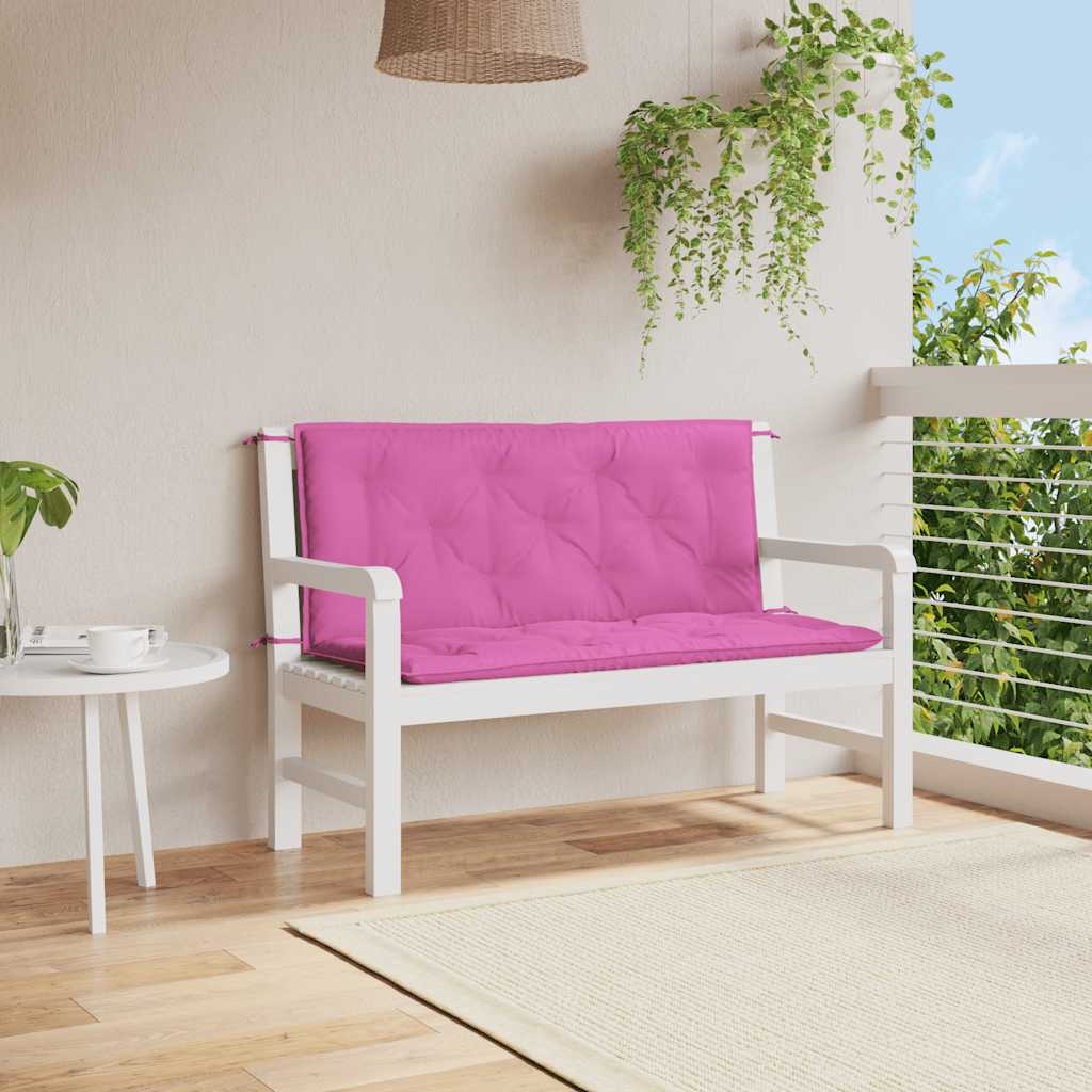 VidaXL coussins de banc de jardin 2 pcs 120x50x7 cm tissu rose