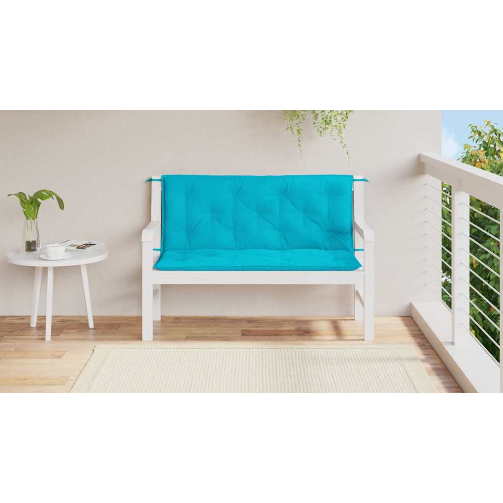 Vidaxx coussins de banc de jardin 2 pcs 120x50x7 cm tissu turquoise