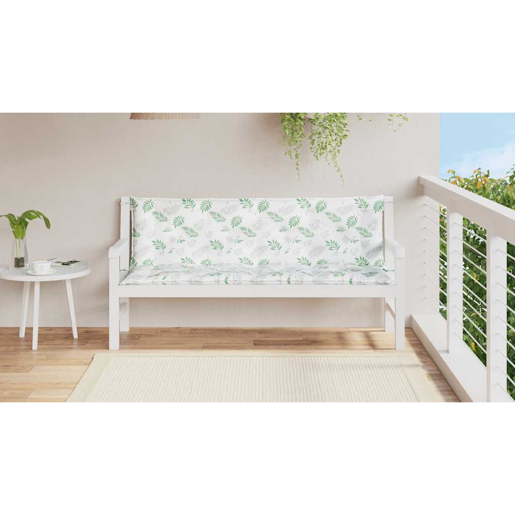 Vidaxx coussins de banc de jardin 2 pcs motif feuille 150x50x7 cm tissu