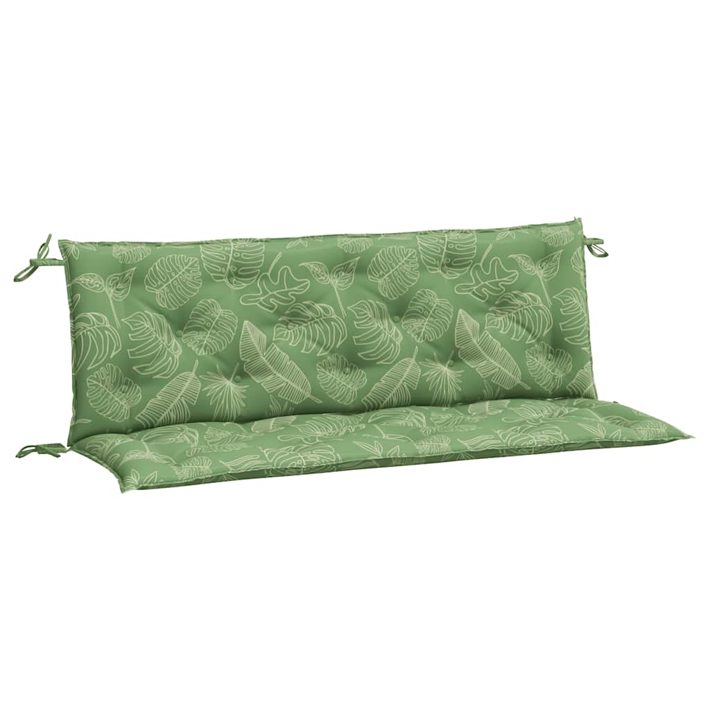 Vidaxx coussins de banc de jardin 2 pcs motif feuille 150x50x7 cm tissu
