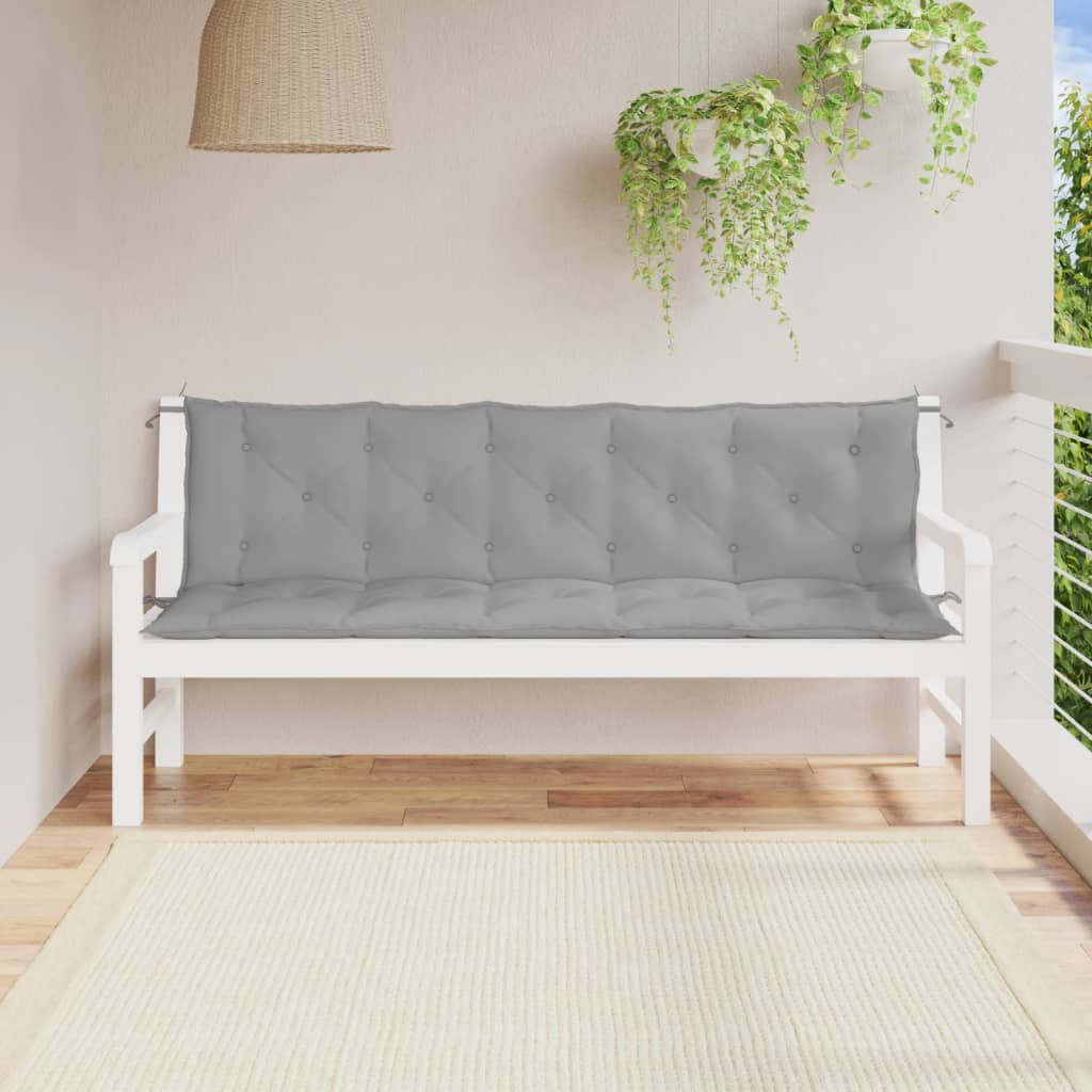 Vidaxx coussins de banc de jardin 2 pcs 180x50x7 cm tissu oxford gris