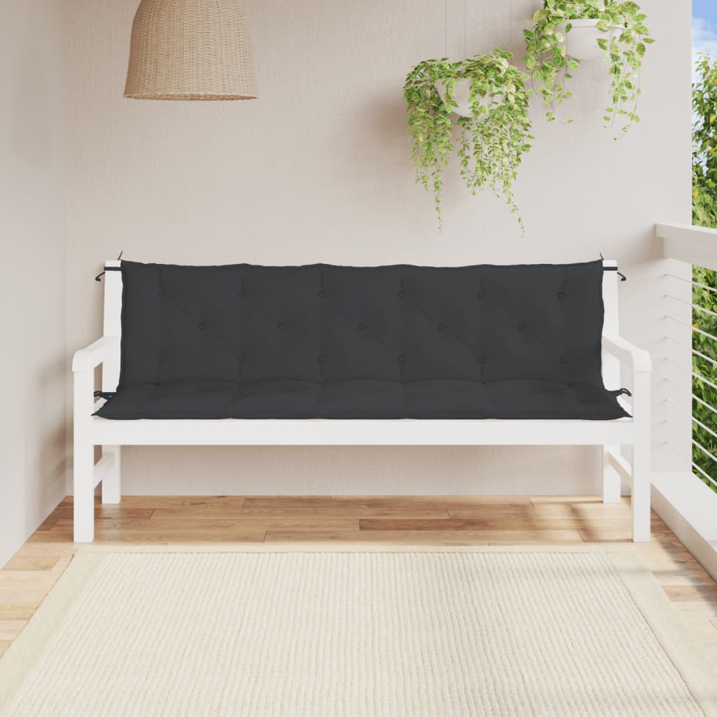 Vidaxx coussins de banc de jardin 2 pcs 180x50x7 cm tissu oxford noir