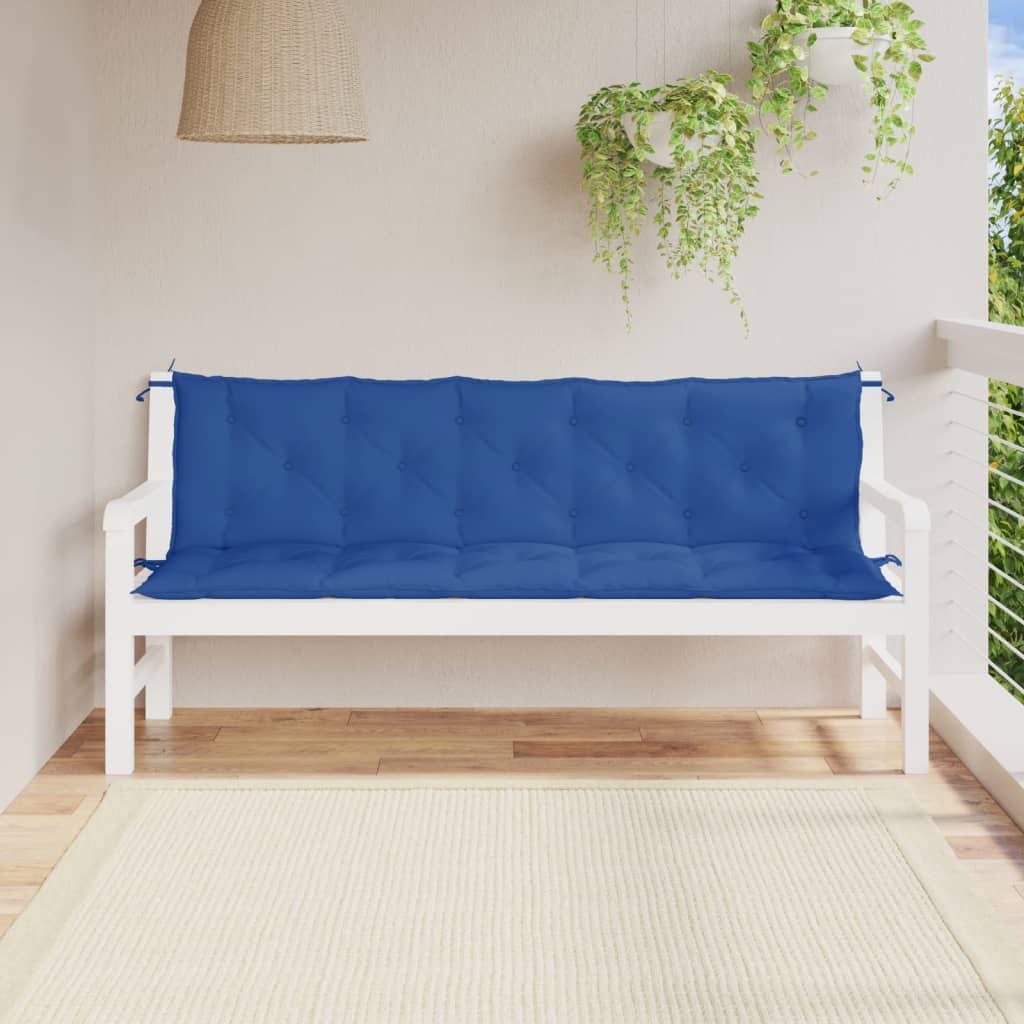 Vidaxx coussins de banc de jardin 2 pcs 180x50x7 cm tissu oxford bleu