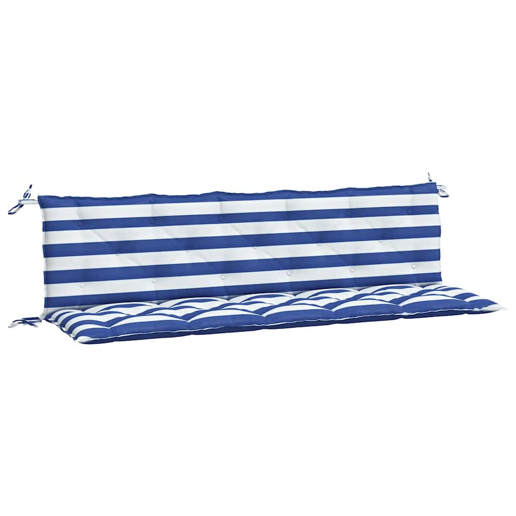 Vidaxl coussins de banc de jardin 2 pcs tissu oxford rayé blanc et bleu